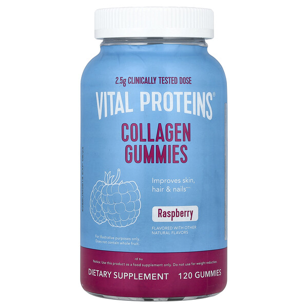 Collagen Gummies, Raspberry, 120 Gummies VITAL PROTEINS