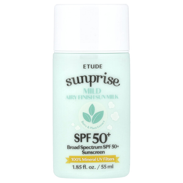 Sunprise, Mild Airy Finish Sun Milk, SPF 50+, 1.85 fl oz (55 ml) Etude