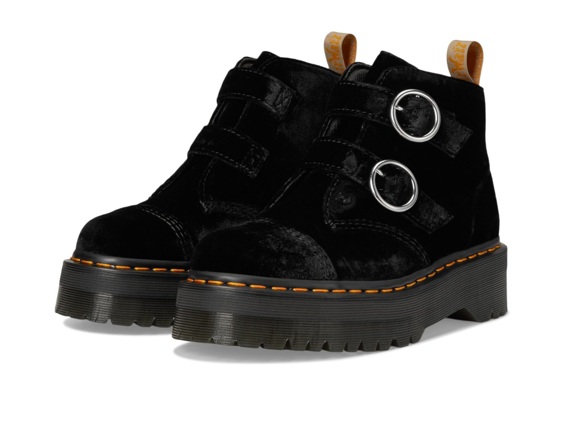 Vegan Devon Velvet Platform Boots Dr. Martens