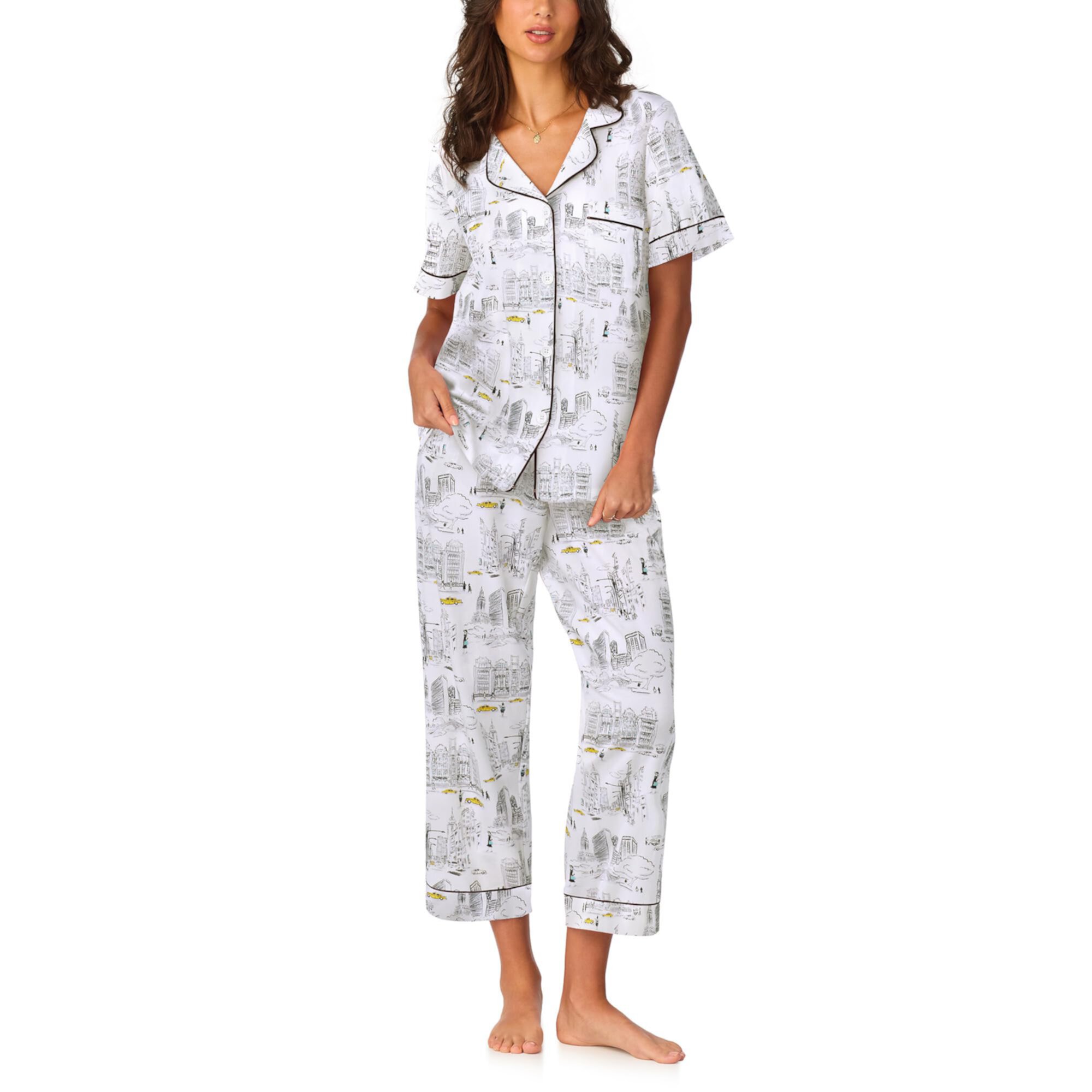 Short Sleeve Cotton Knit Cropped Pajama Set BedHead