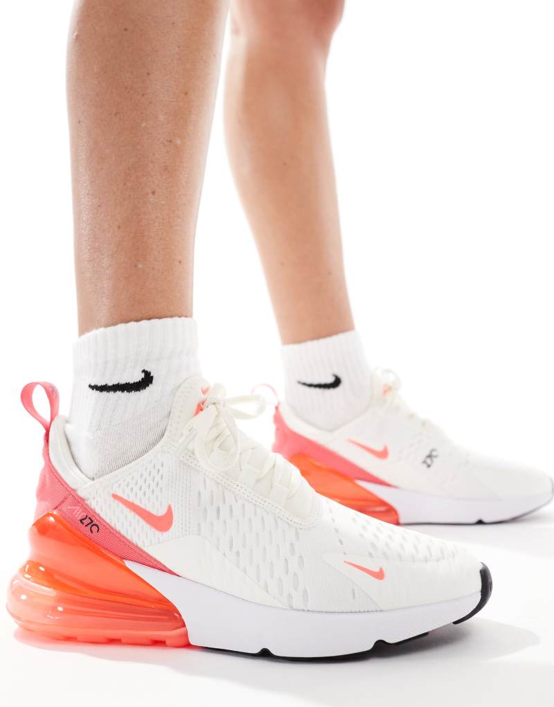 Женские Повседневные кроссовки Nike Air Max 270 в белом и розовом Nike