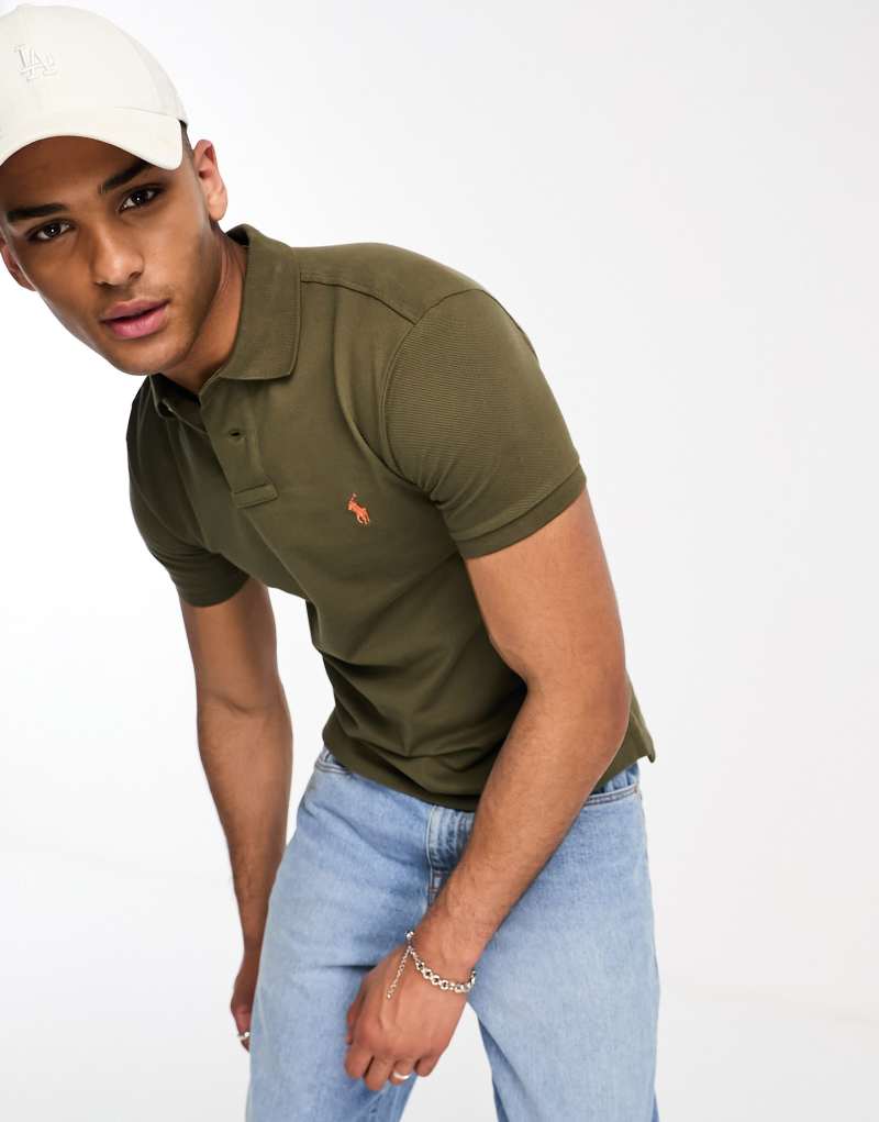 Мужская Поло рубашка Polo Ralph Lauren Slim Fit с логотипом в цвете средний зеленый Polo Ralph Lauren