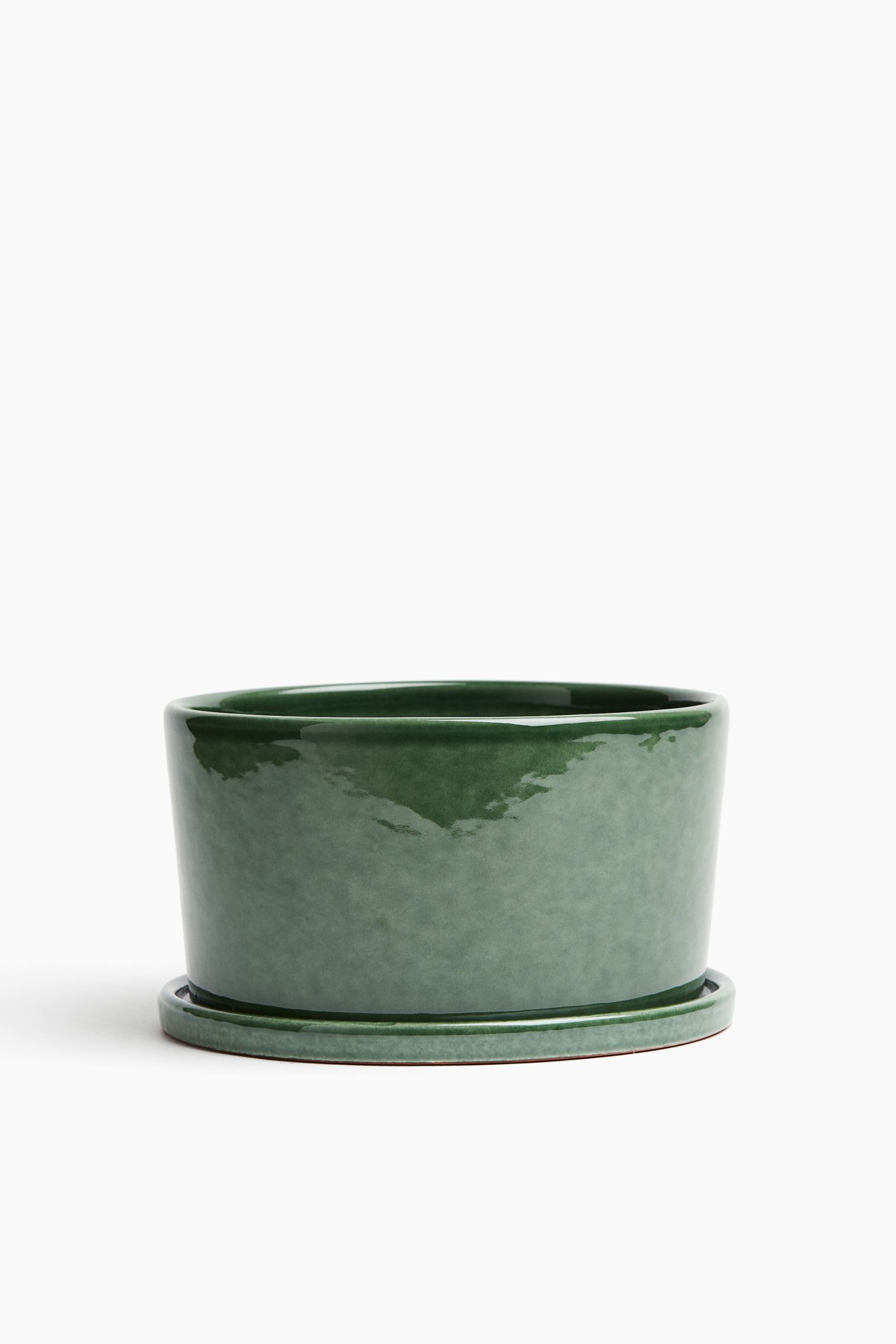 Wide Terracotta Plant Pot and Saucer H&M