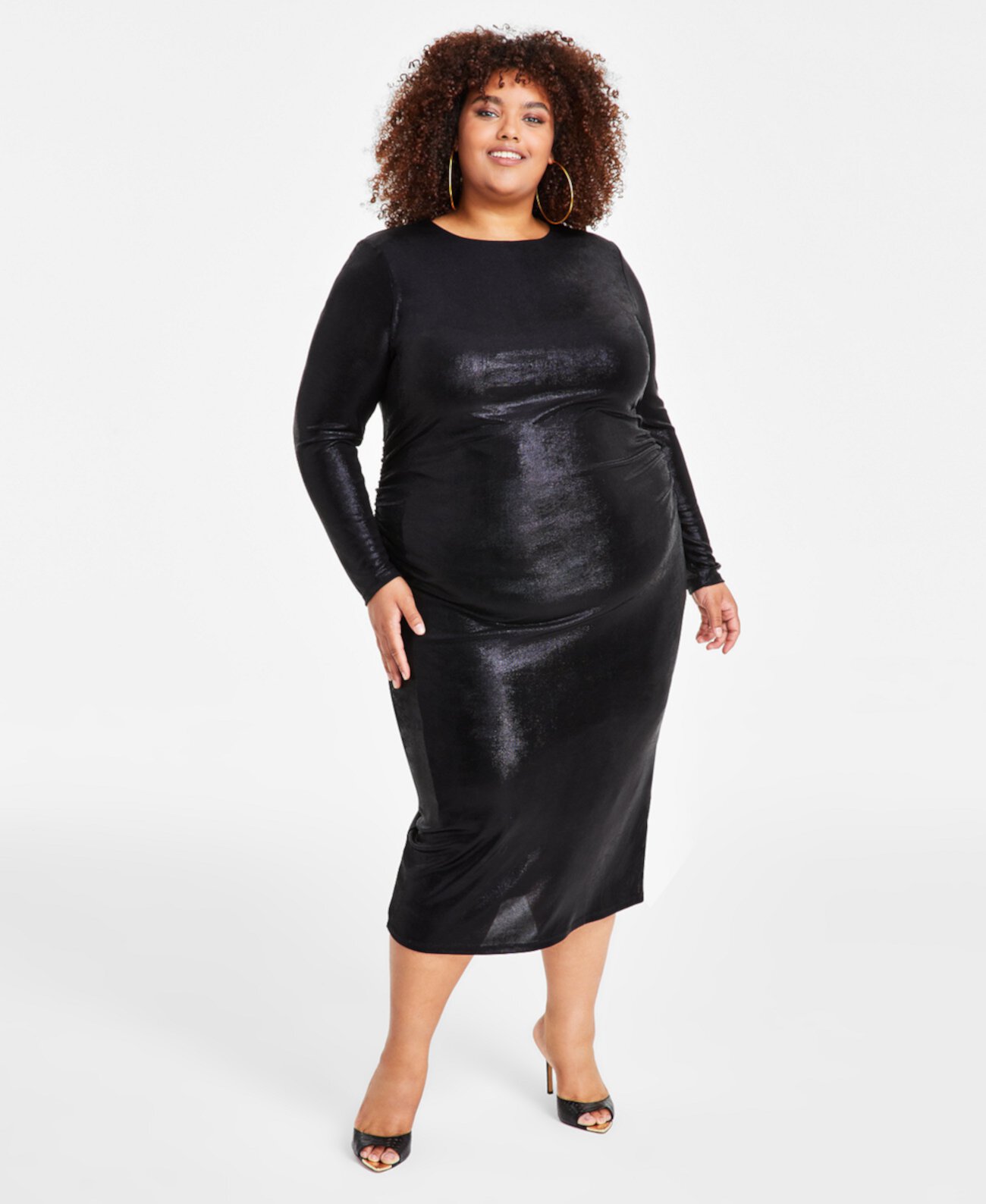 Женское Платье Nina Parker Trendy Plus Size Metallic Ruched Nina Parker