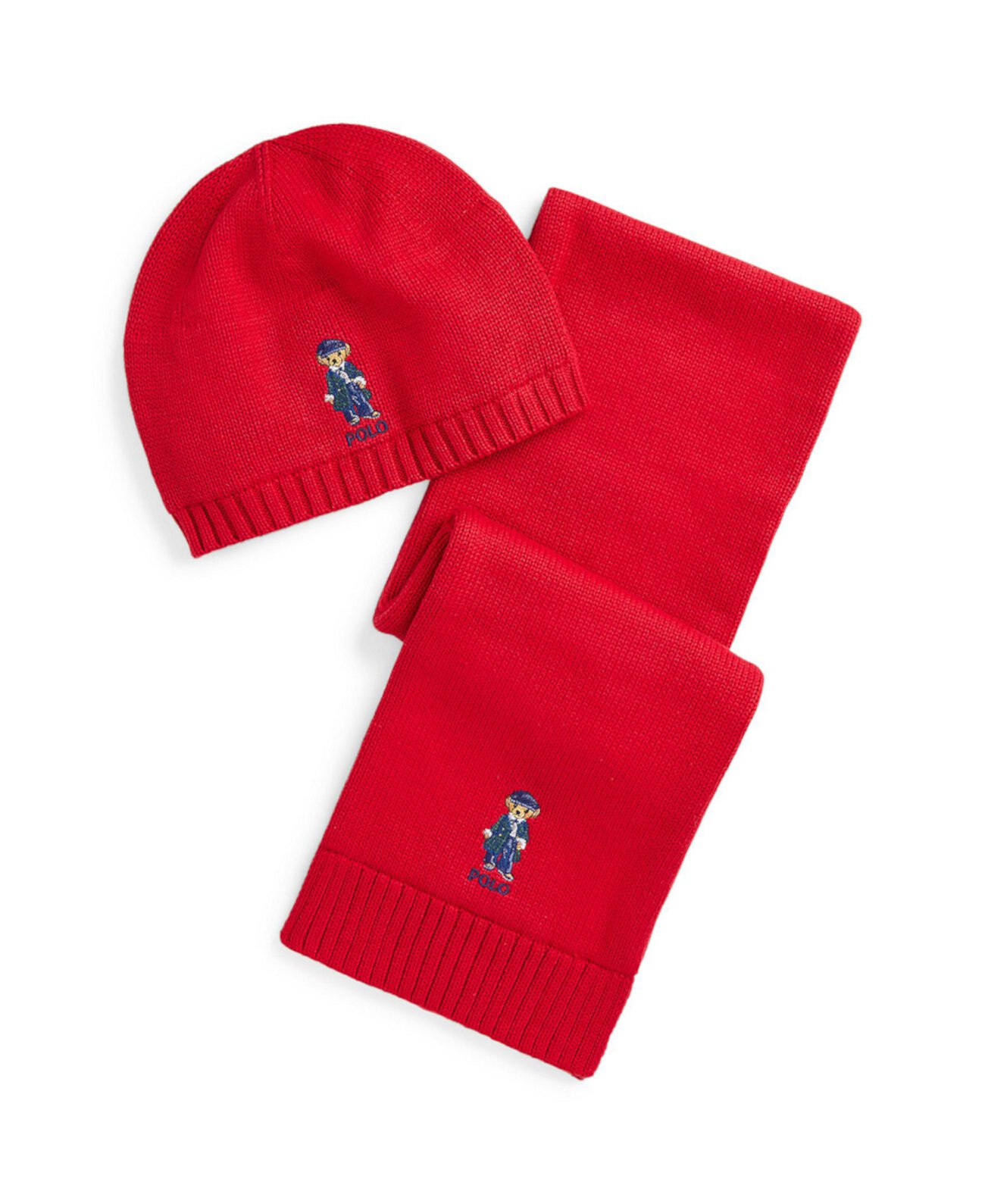 Детские Шапка и Шарф Polo Ralph Lauren Polo Bear из Хлопкового Смеси Polo Ralph Lauren