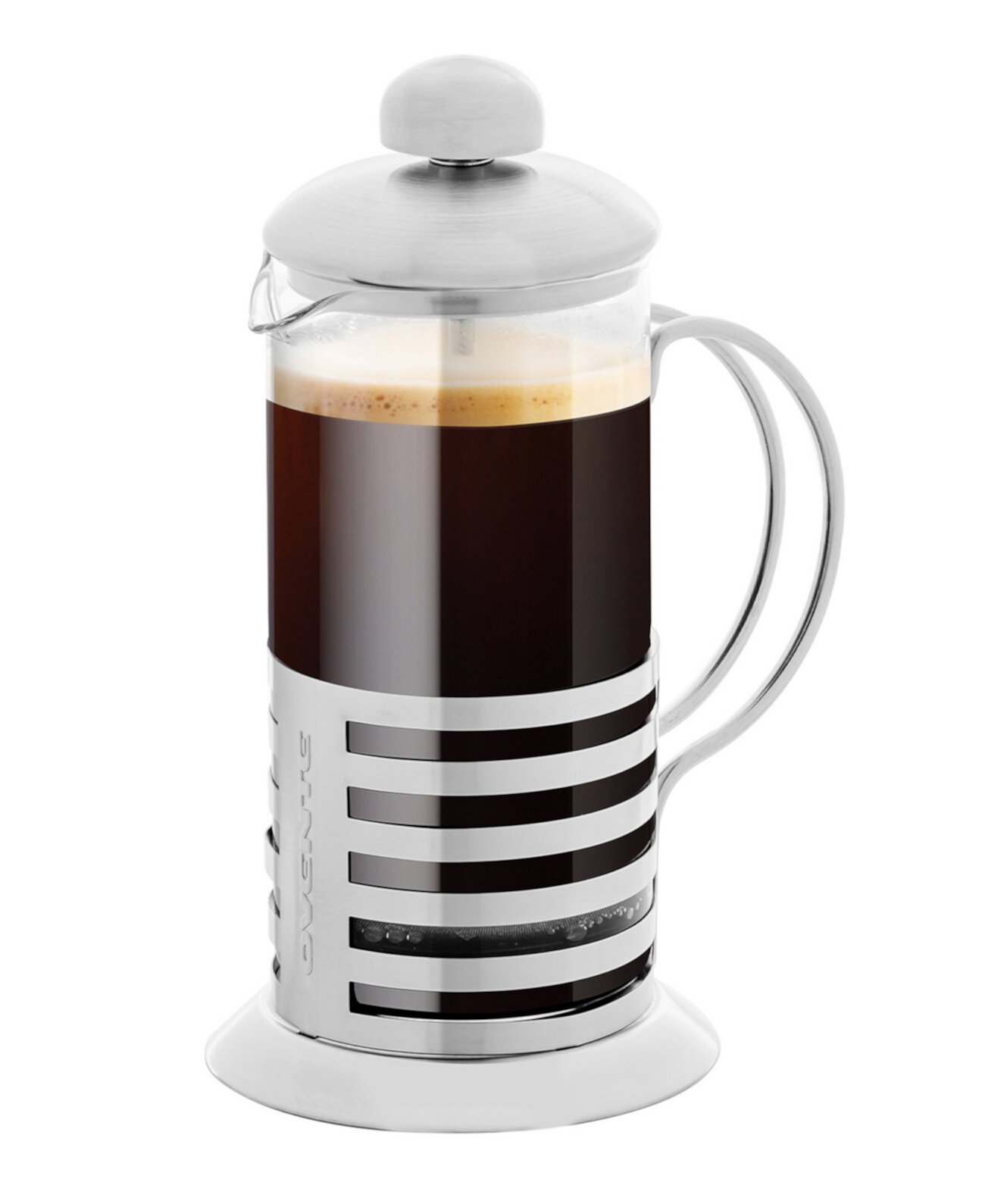 12 Ounce, French Press Coffee and Tea Maker, Stainless Steel, Nickel Brushed FSH12S OVENTE