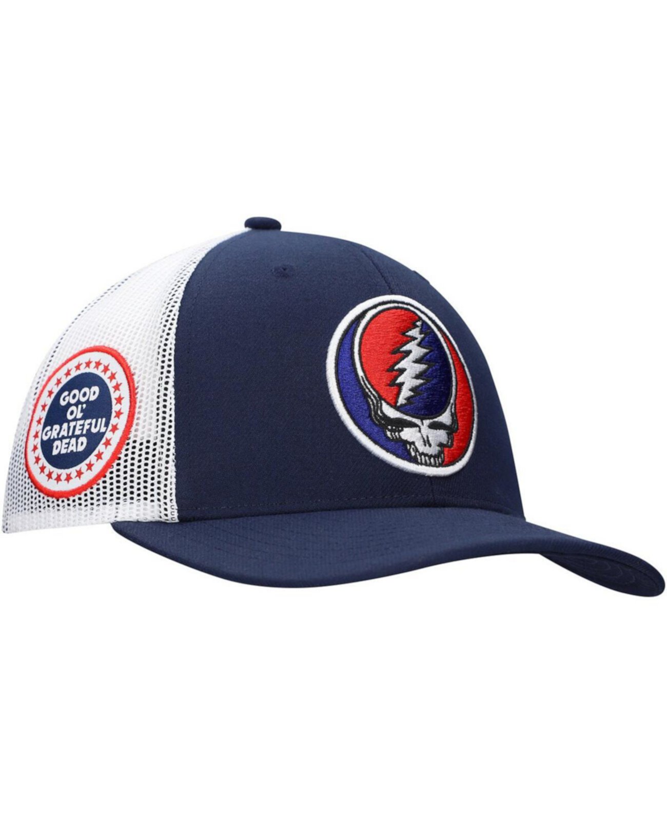 Men's and Women's Navy the Grateful Dead Lightning Skull Trucker Adjustable Hat Lids