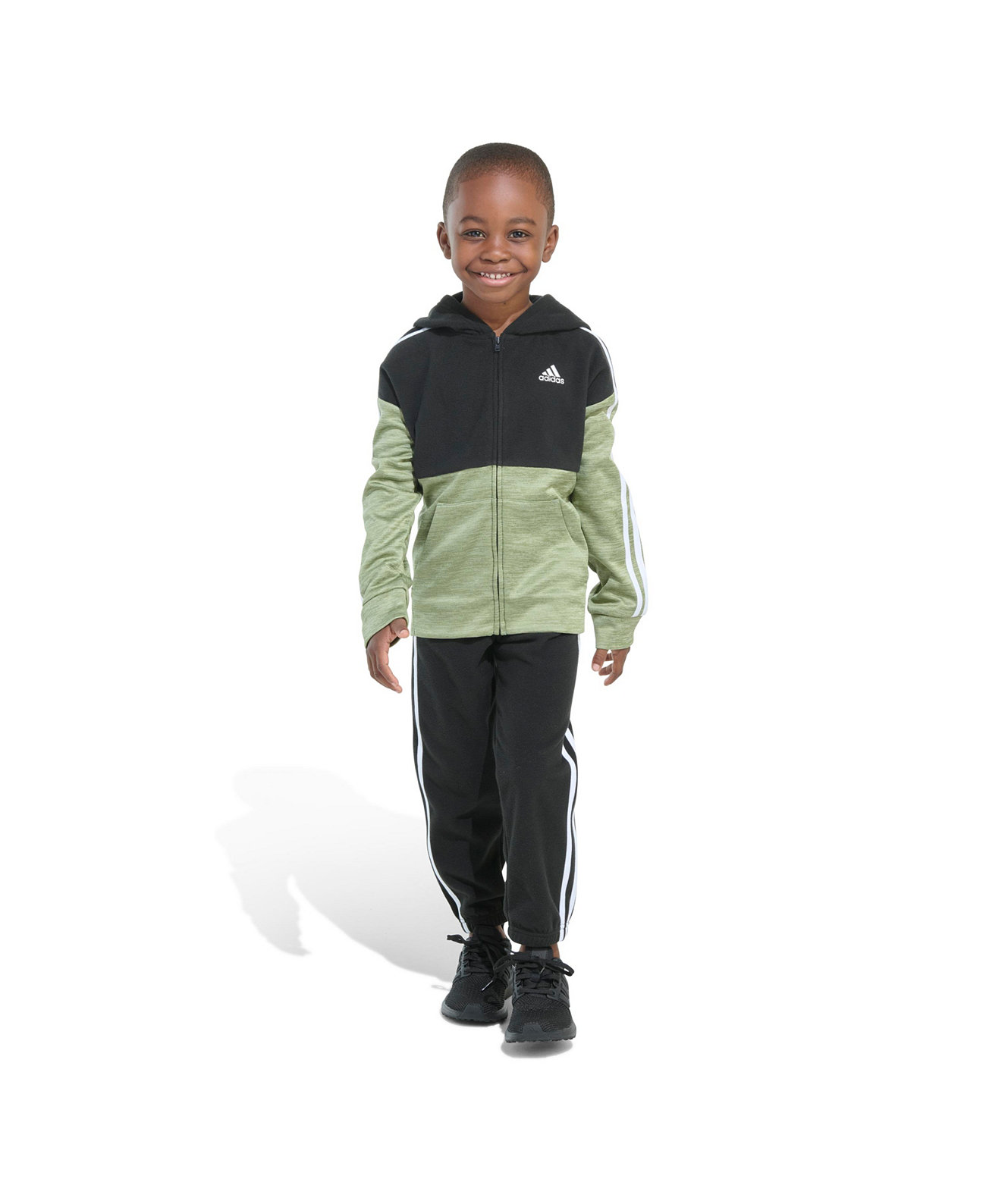  Комплекты Одежды Adidas Little and Toddler Boys Hooded Mix Jacket and Jogger, 2-Piece Set Adidas