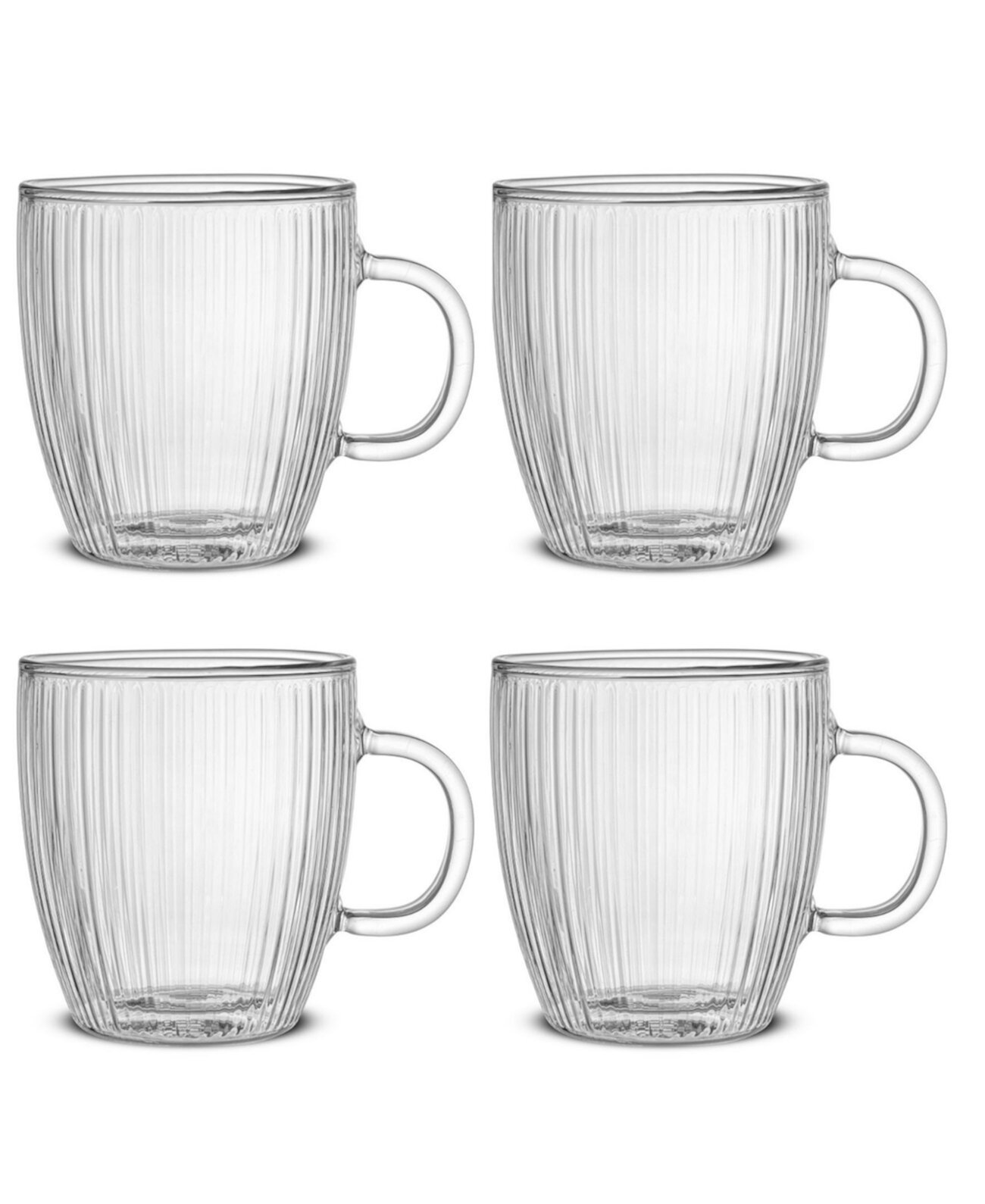 Fluted Savor Double Wall Coffee Glasses, Set of 4 JoyJolt