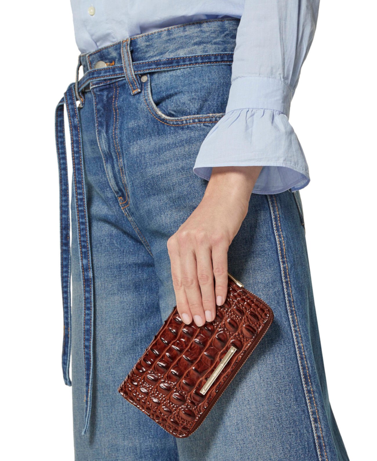 Suri Leather Zip-Around Wallet Brahmin