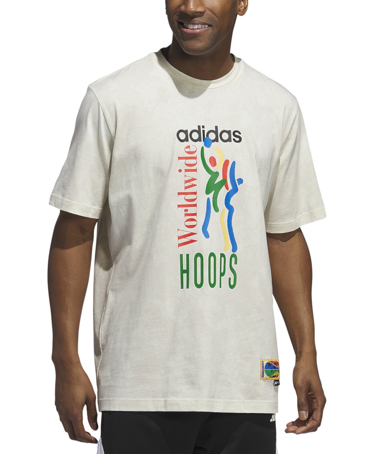 Men's World Wide Hoops Loose-Fit Graphic T-Shirt Adidas