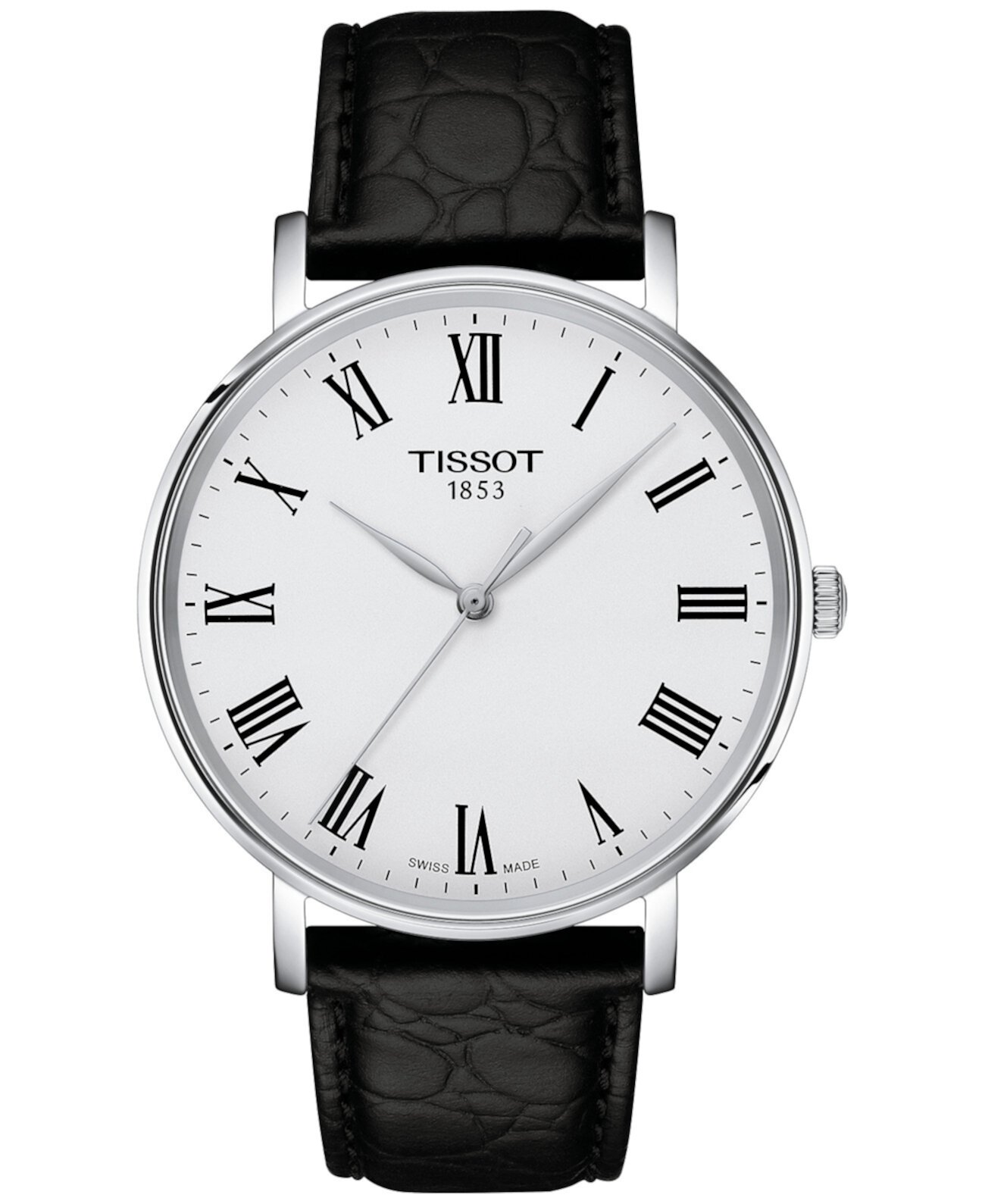 Механические часы Tissot Everytime 40 мм с черным кожаным ремешком Tissot