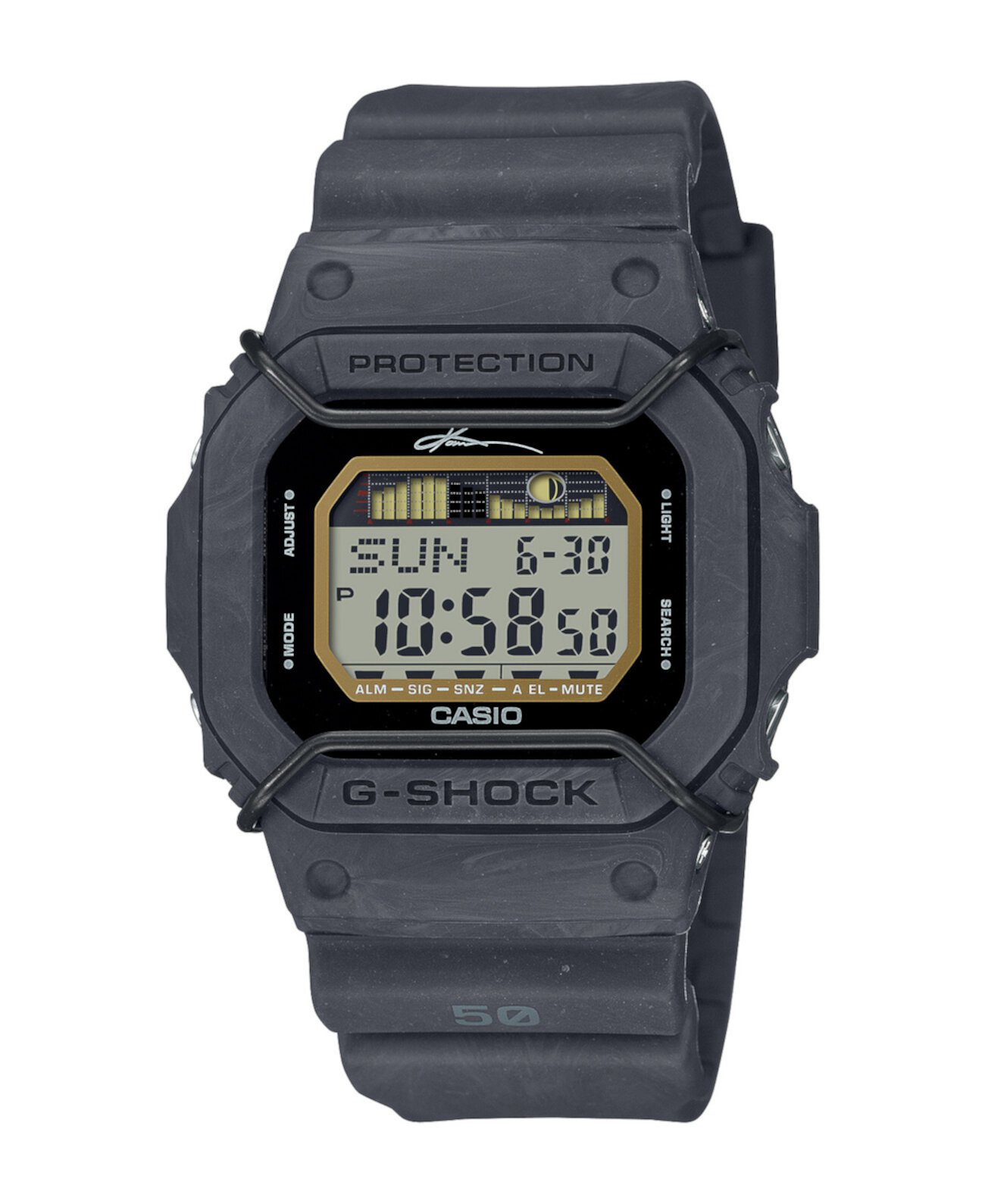 Механические часы G-Shock GLX5600KB-1 черные резиновые Kanoa Igarashi лимитированное издание, 43.2 мм G-Shock