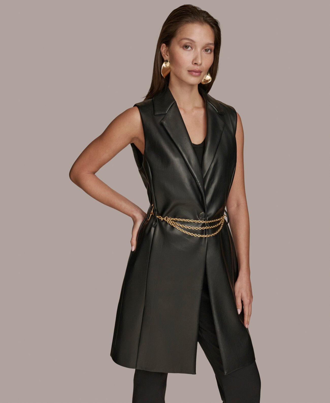 Женская Повседневная куртка Donna Karan New York С жилетом из искусственной кожи Donna Karan New York