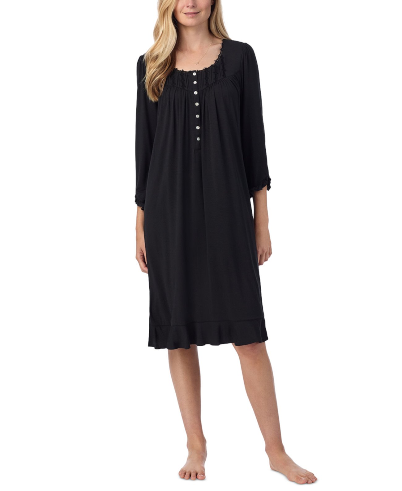 Women's Ruffled Lace-Trim Waltz Nightgown Eileen West