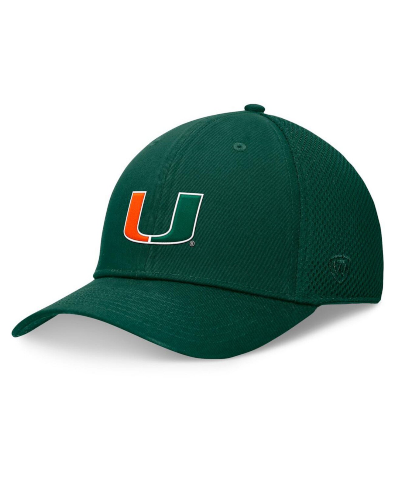 Мужская зеленая кепка Miami Hurricanes Spacer Flex с вышитым логотипом Top of the World