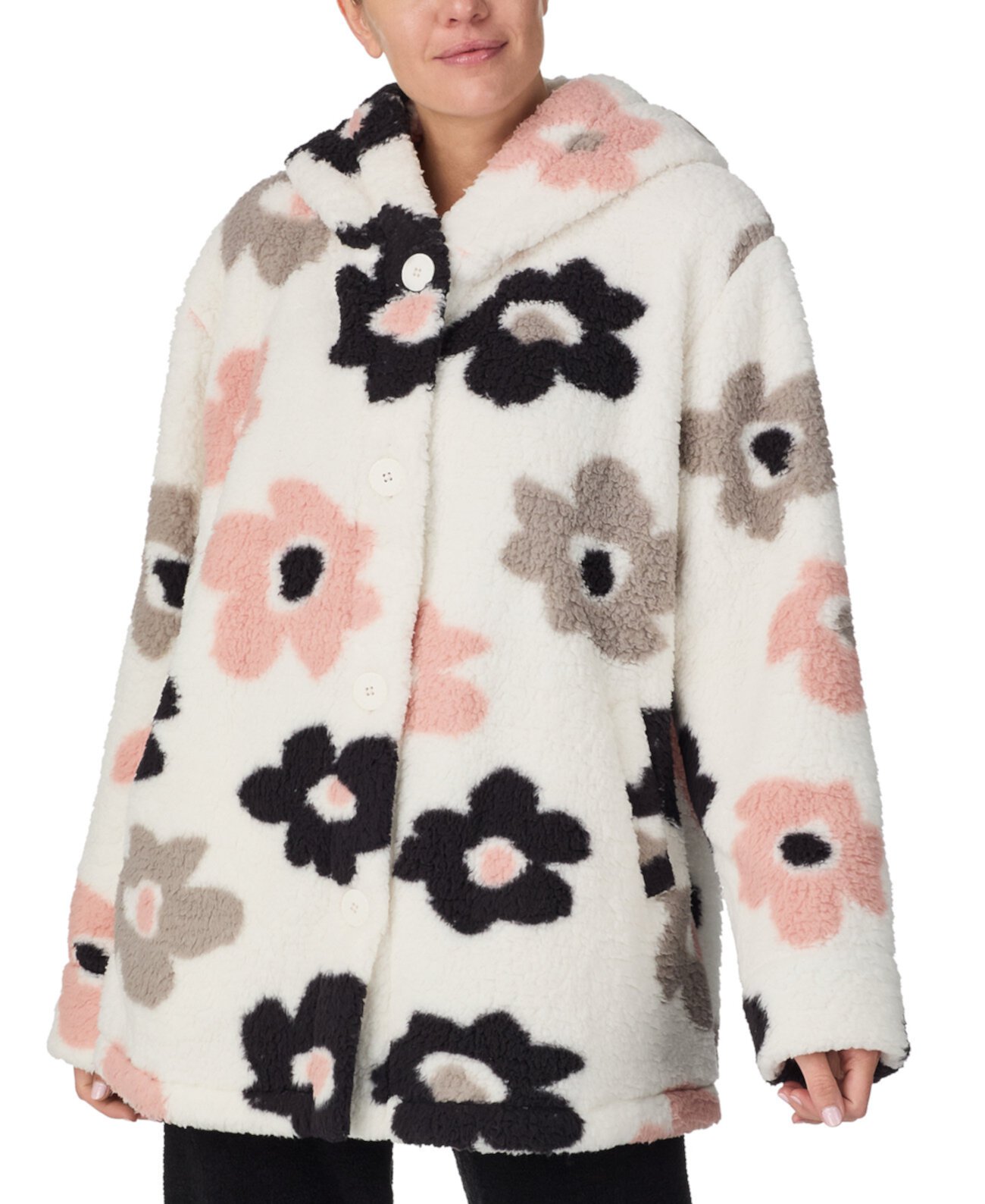 Women's Hooded Printed Fleece Jacket Sanctuary