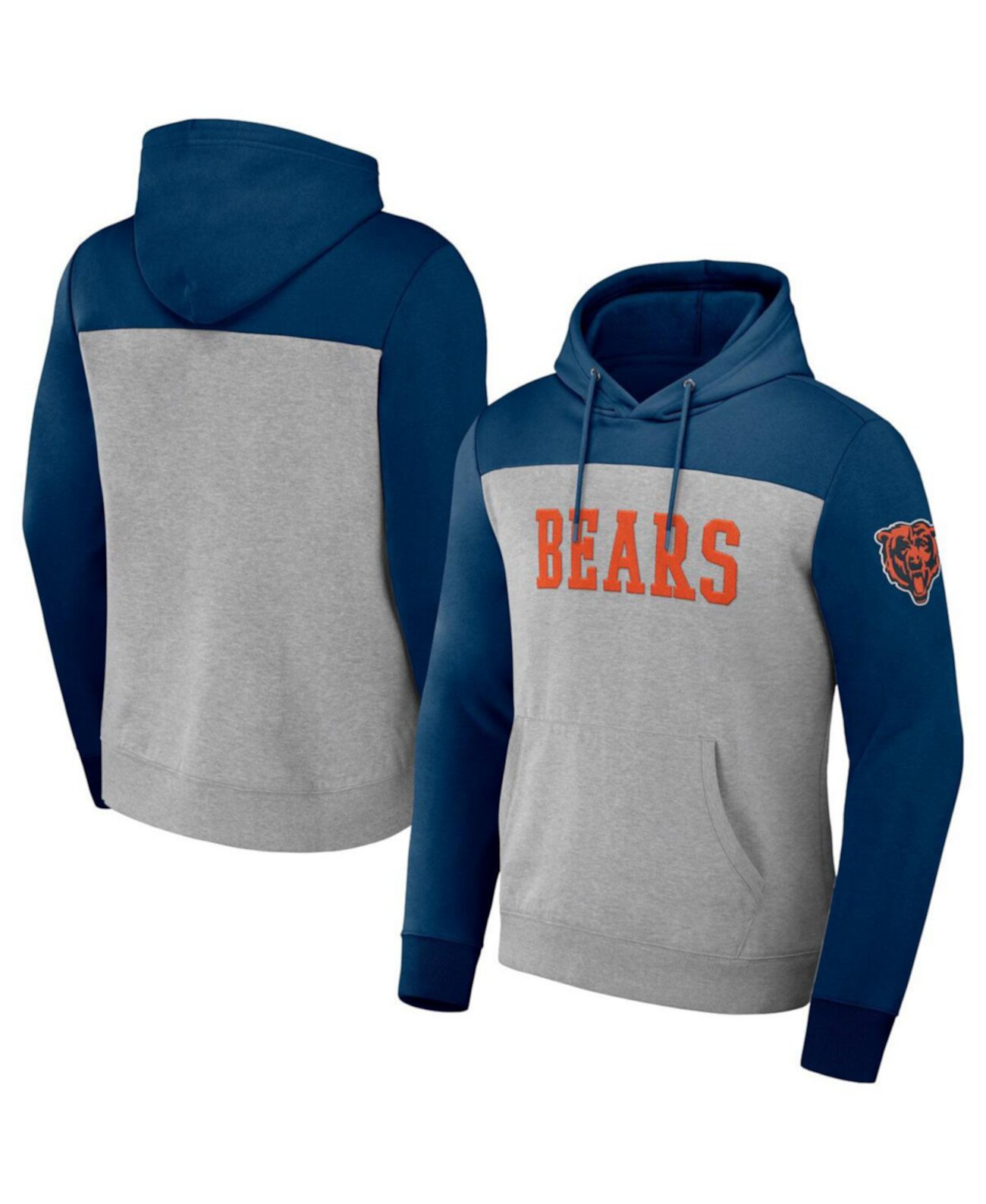 Мужское Худи Fanatics Серое Chicago Bears Color Blocked Fanatics