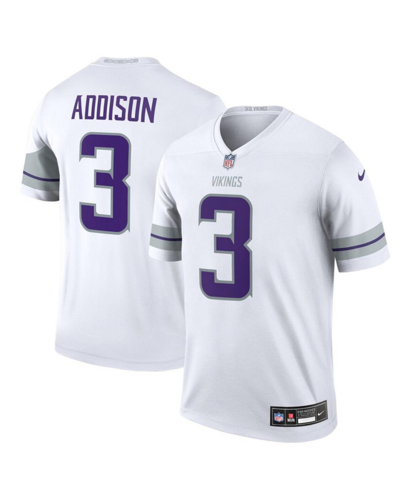 Мужское Джерси Nike Jordan Addison Белое Minnesota Vikings Альтернативное Легендарное Игровое Nike