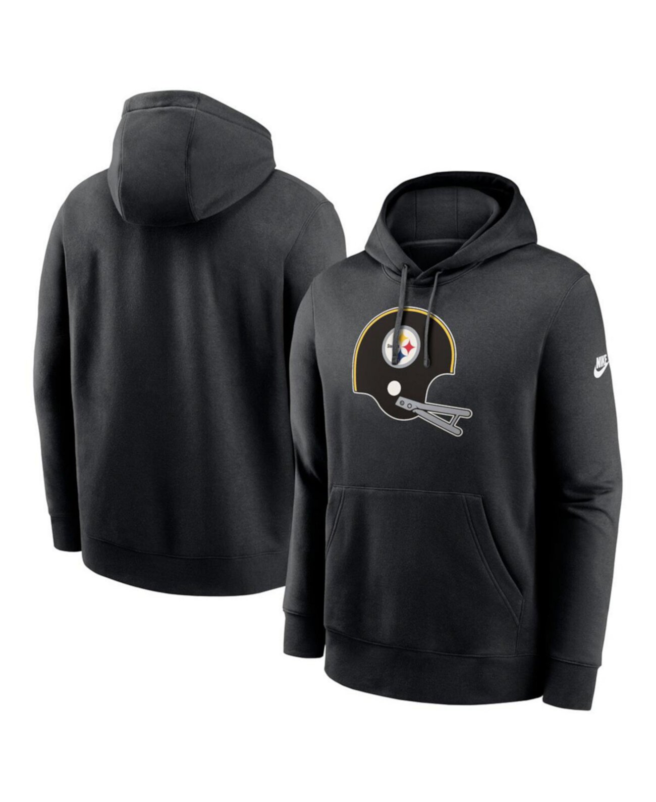 Men's Black Pittsburgh Steelers Rewind Club Logo Pullover Hoodie Nike