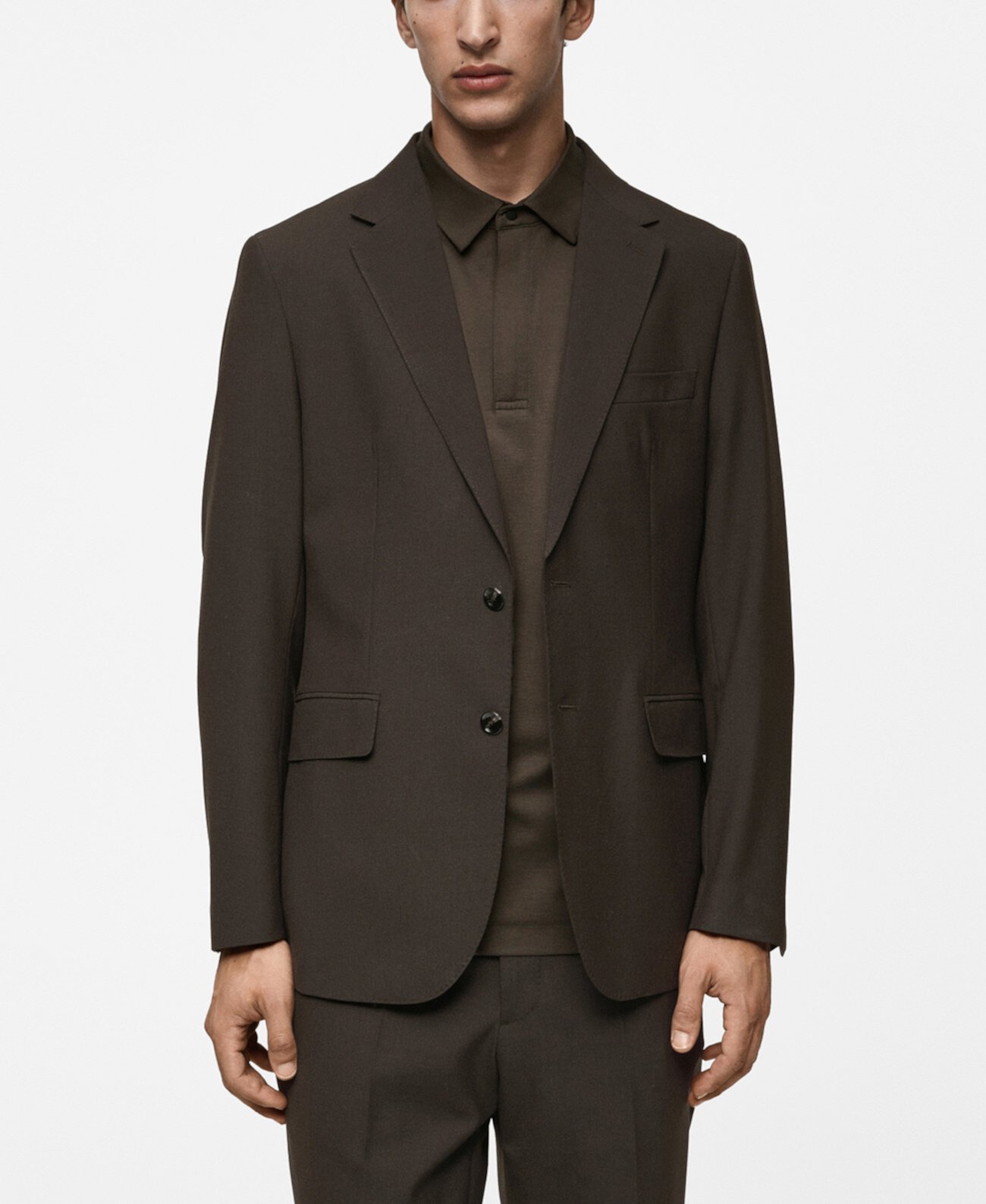 Men's Wrinkle-Resistant Wool Suit Blazer MANGO