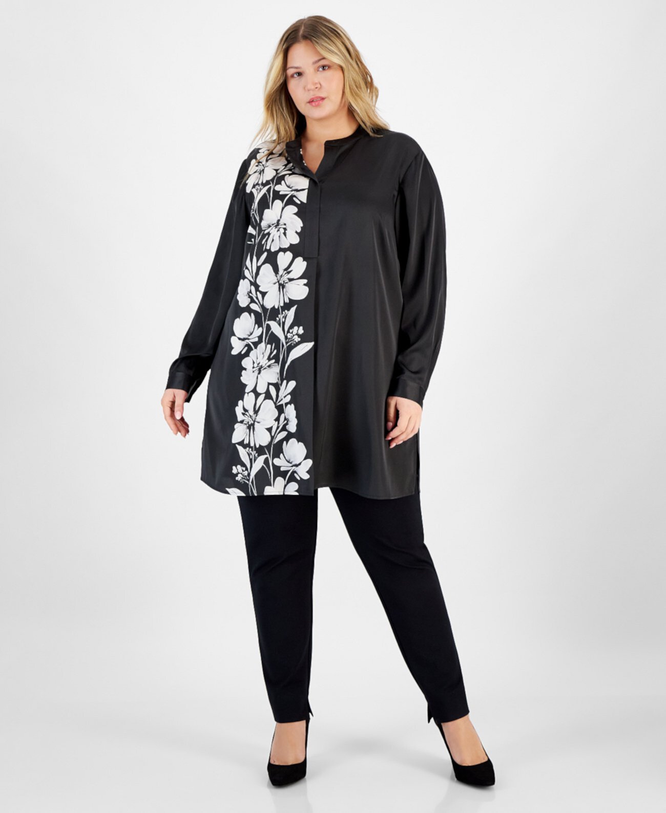 Женская Блузка Anne Klein Plus Size Floral-Graphic Anne Klein