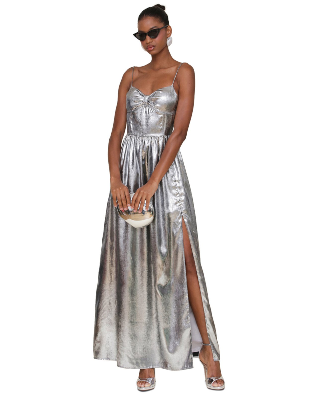 Женское Платье Avec Les Filles Metallic Foiled Sleeveless Maxi Avec Les Filles