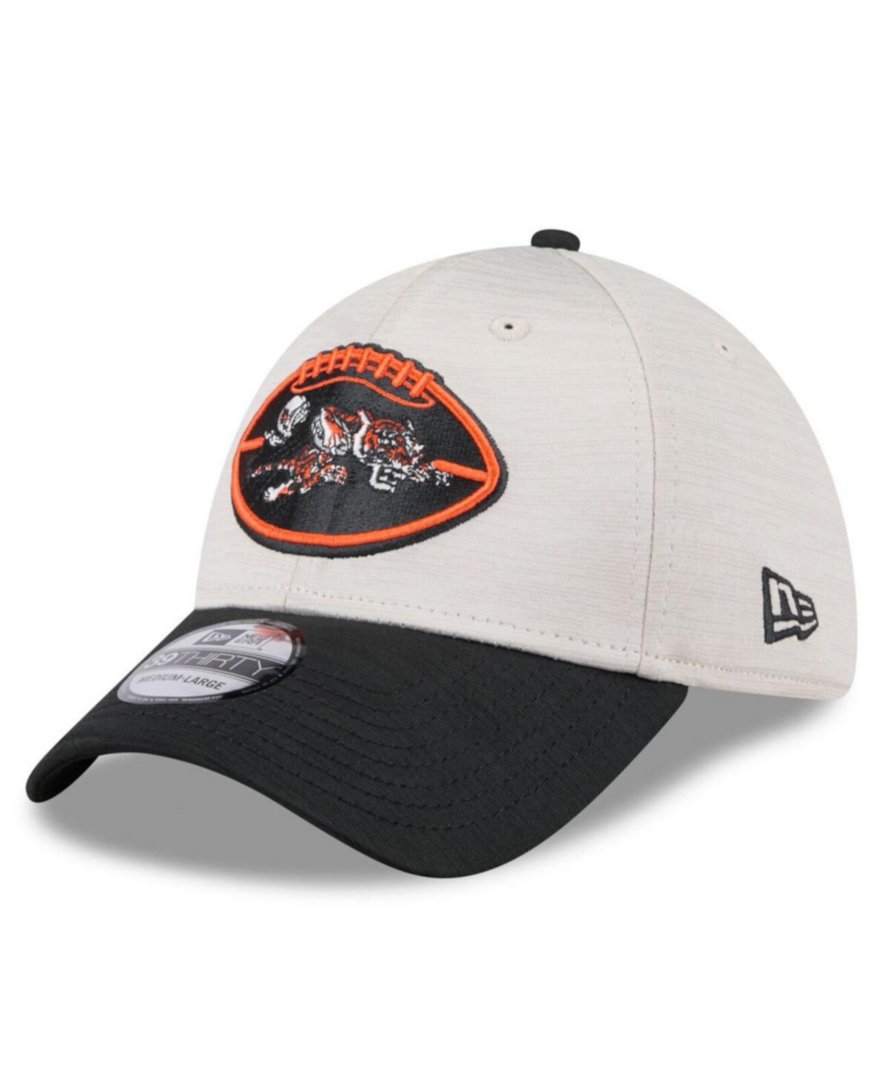 Men's Stone/Black Cincinnati Bengals 2024 Sideline Historic 39THIRTY Flex Hat New Era