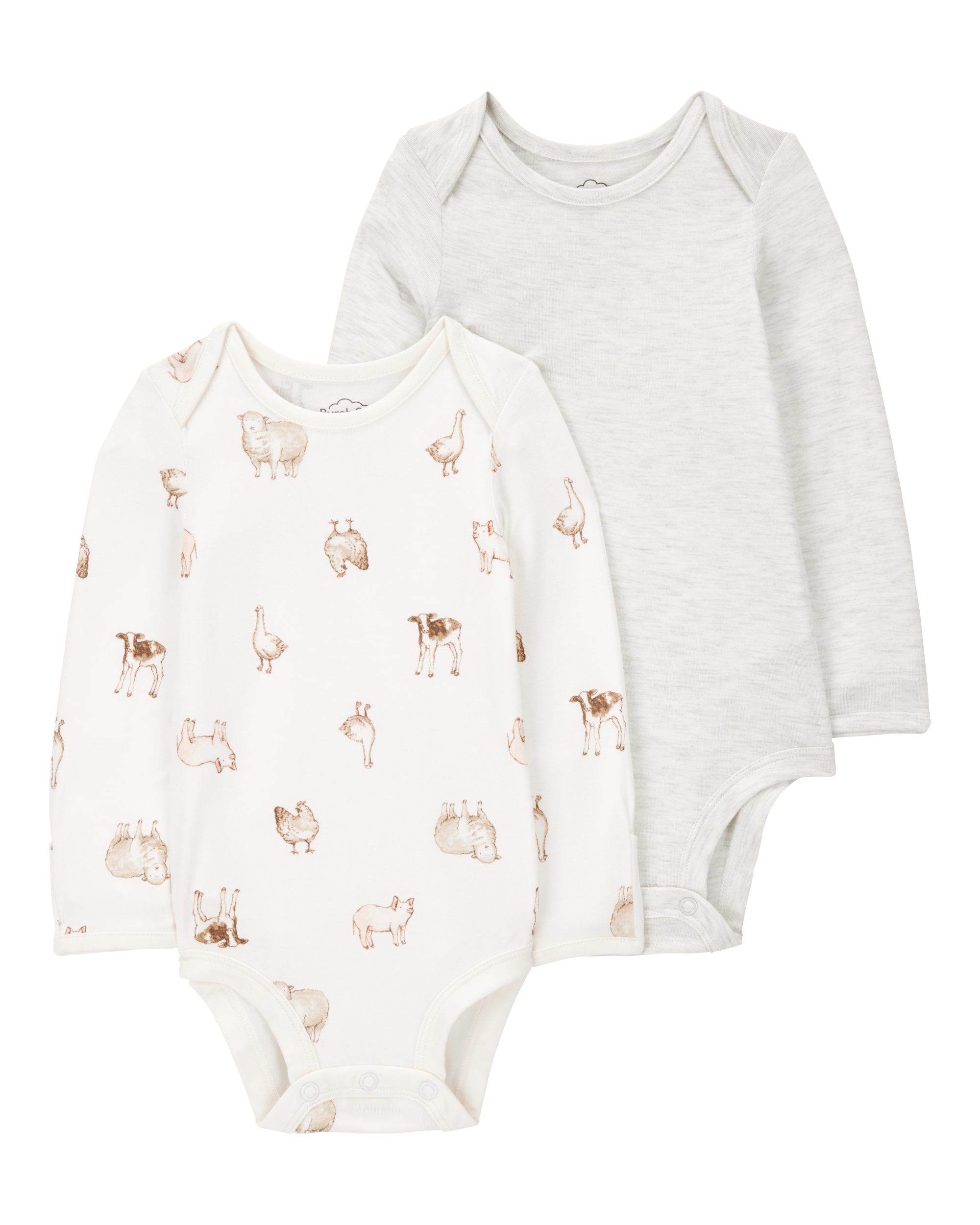 Детские Боди Carter's 2-Pack Animal Print Long-Sleeve Carter's