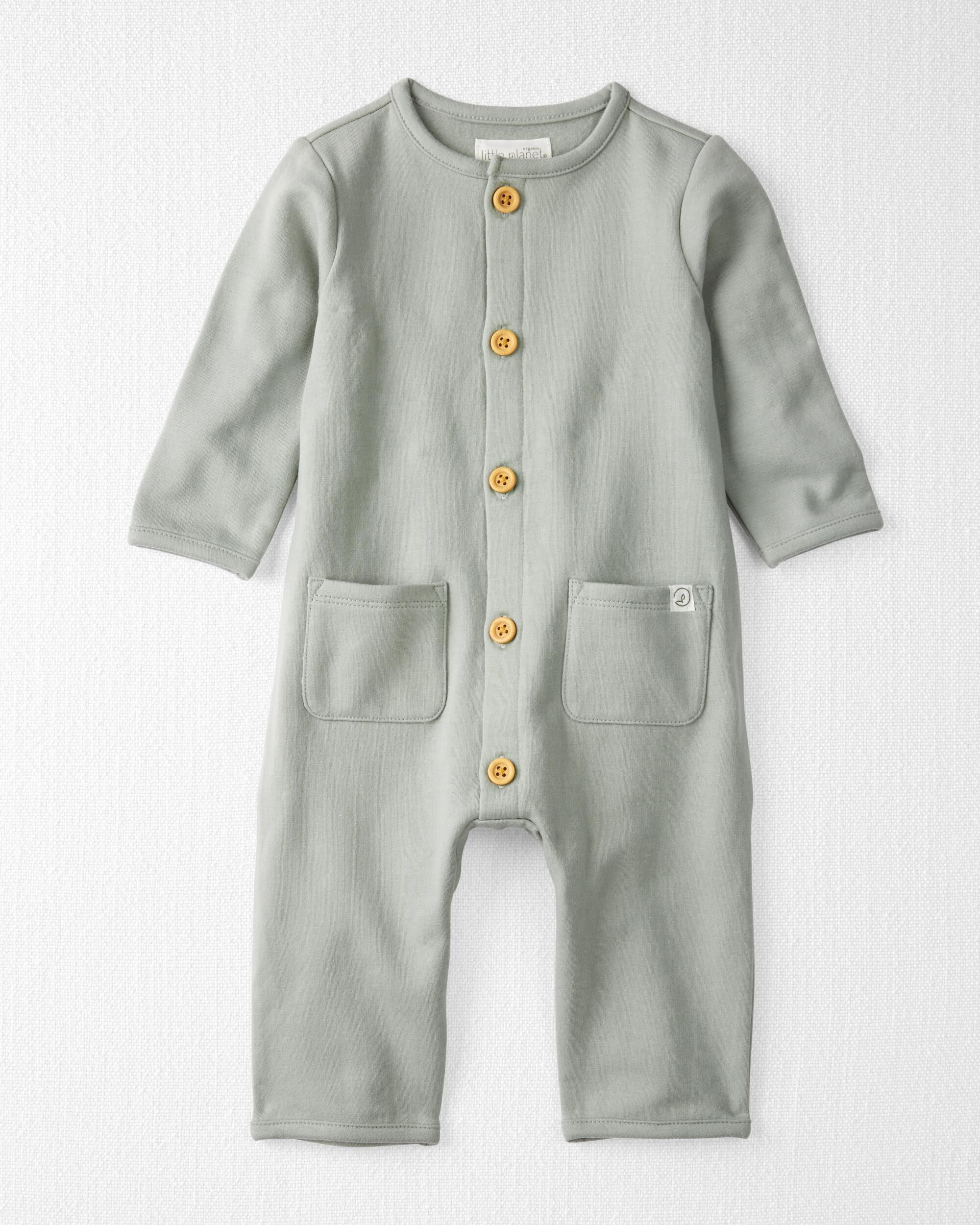 Детский Ромпер Carter's Baby Fleece Jumpsuit Made with Organic Cotton In Glacier Grey Carter's