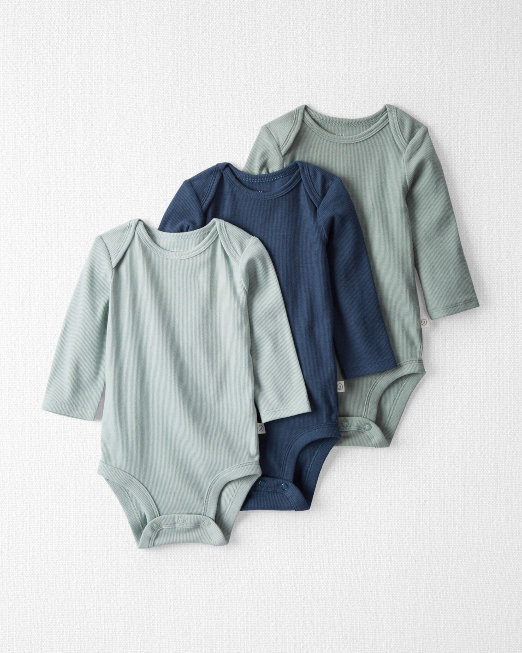 Детские Боди Carter's 3-Pack Organic Cotton Rib Gradients в Оттенках Зеленого Carter's