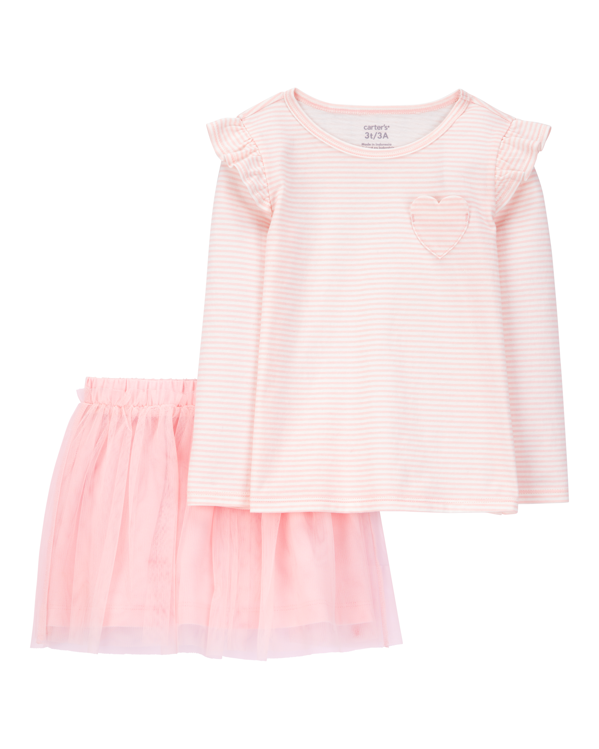 Детский Комплект Одежды Carter's Baby 2-Пiece Striped Jersey Tee & Tulle Tutu Skirt Set Carter's