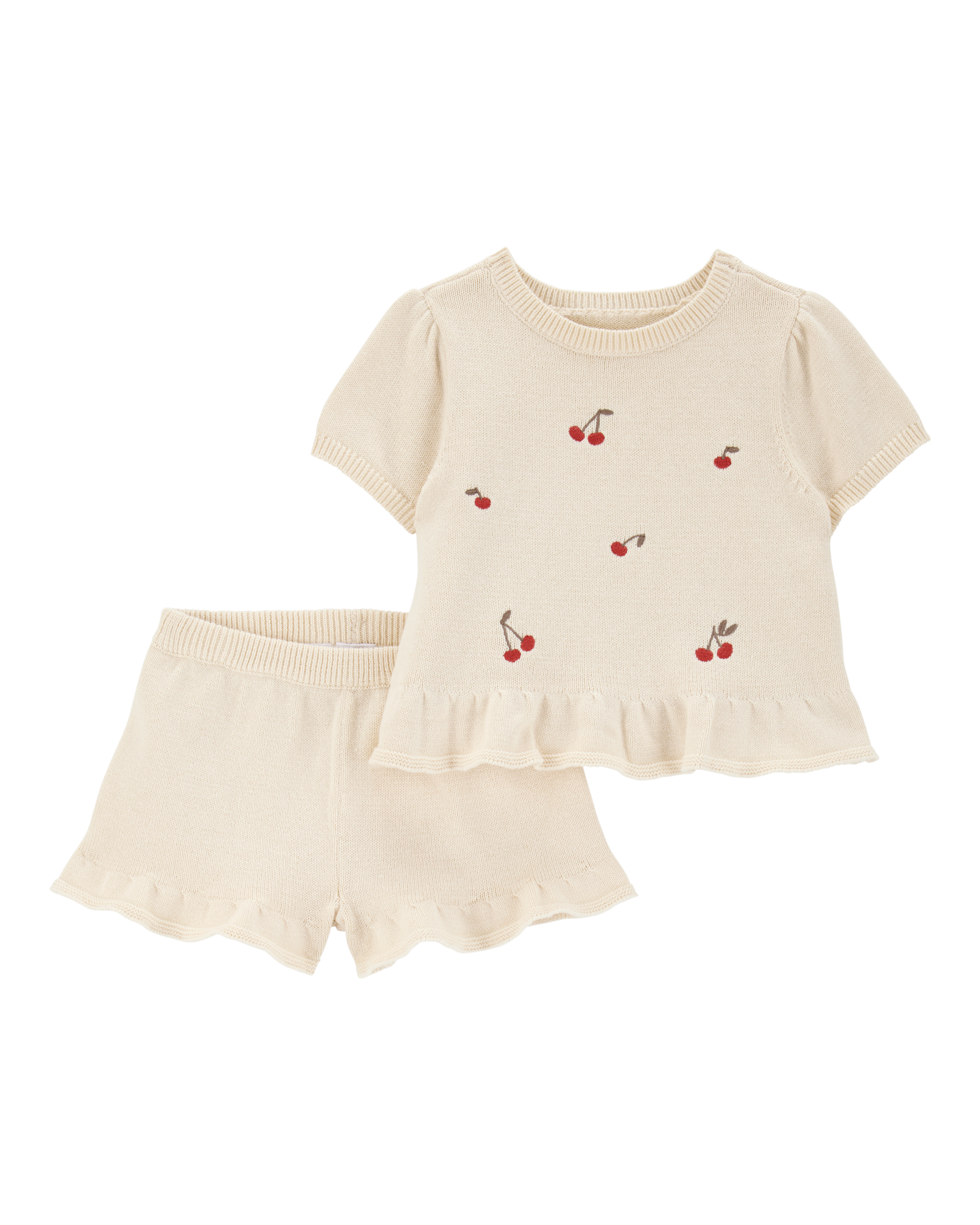 Детский Комплект Одежды Carter's Baby 2-Piece Cherry Peplum Top & Short Set Carter's