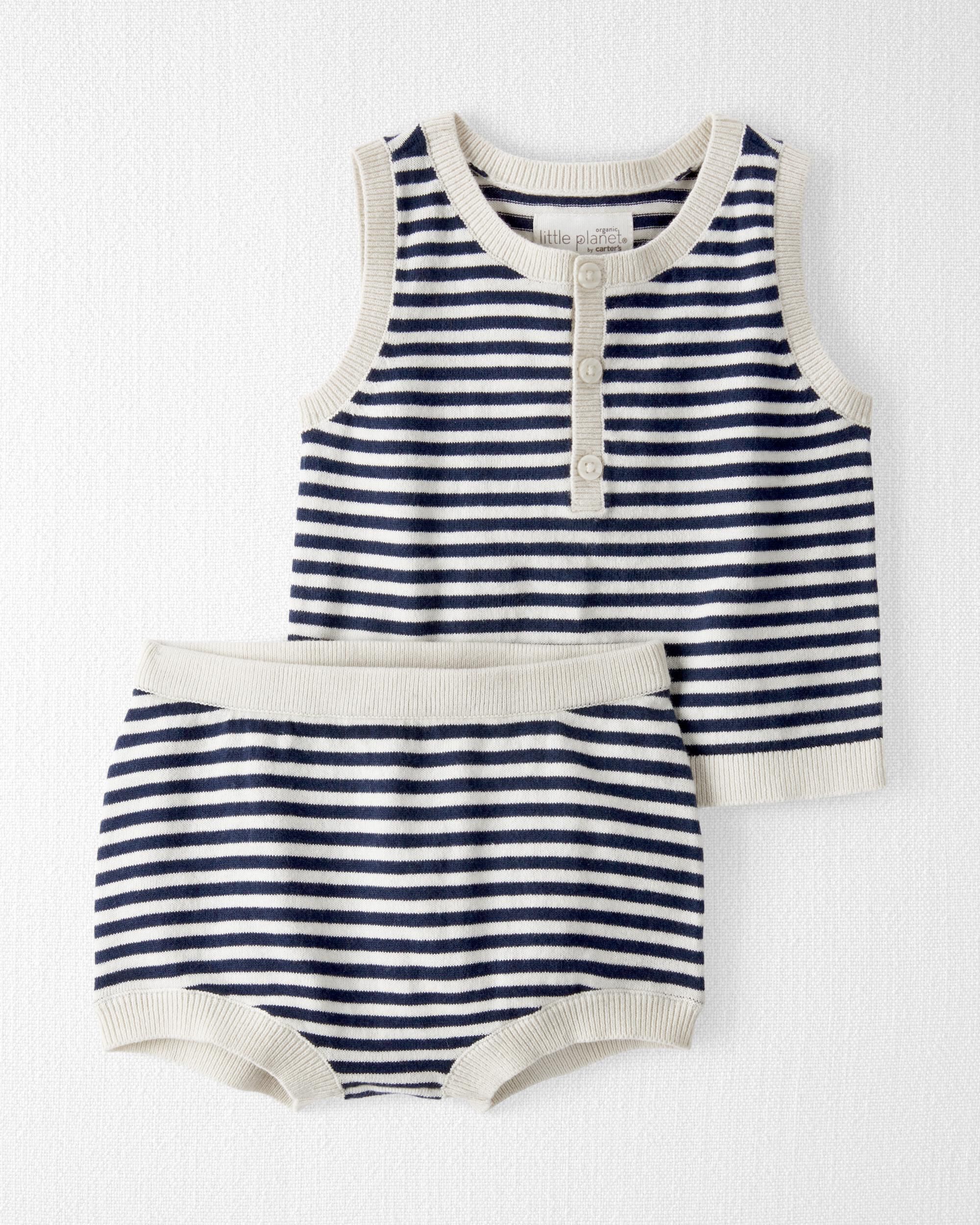 Детский Комплект Одежды Carter's Baby Striped Organic Cotton Fine Sweater Knit Set Carter's