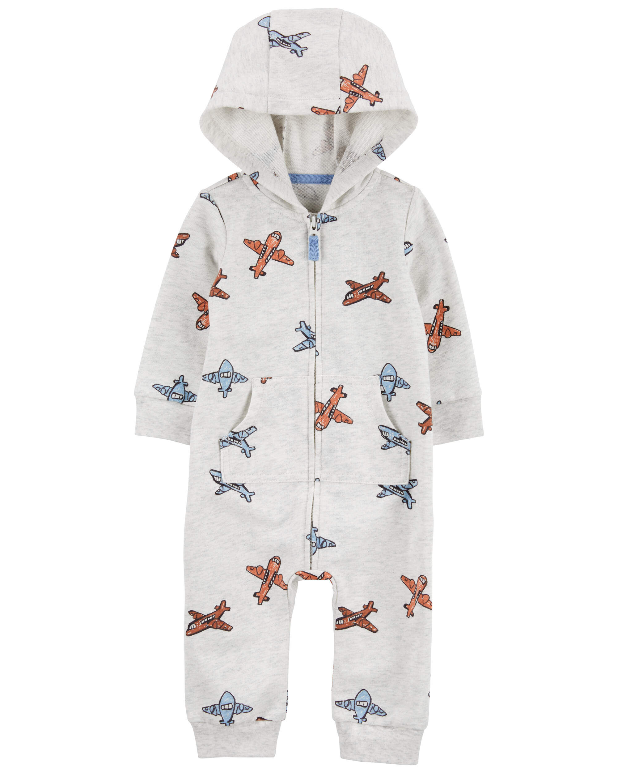 Детский Ромпер Carter's Baby Airplane Zip-Up Long-Sleeve - Серый Carter's