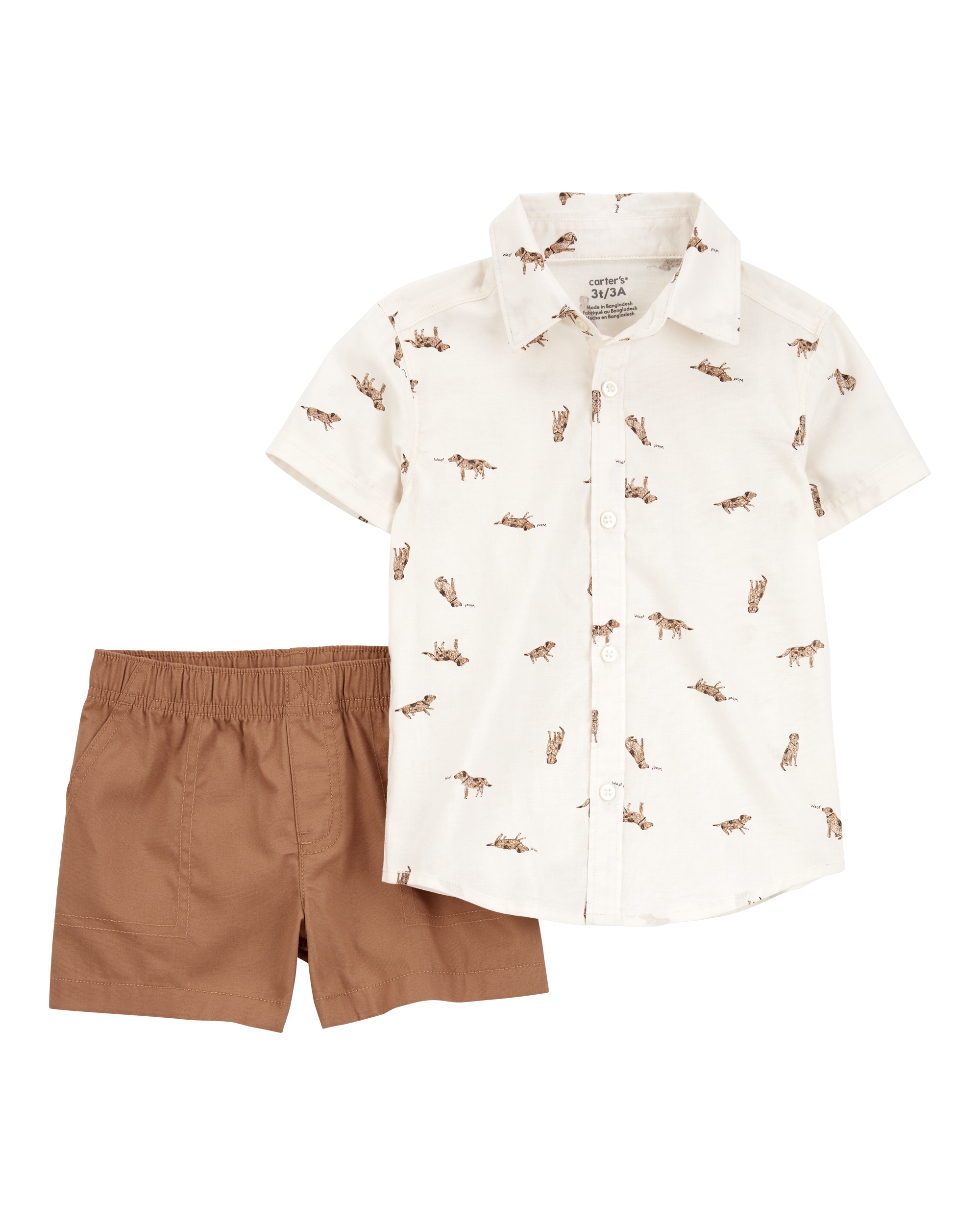 Детский Комплект Одежды Carter's Baby 2-Piece Dog Button-Down Shirt Outfit Set Carter's