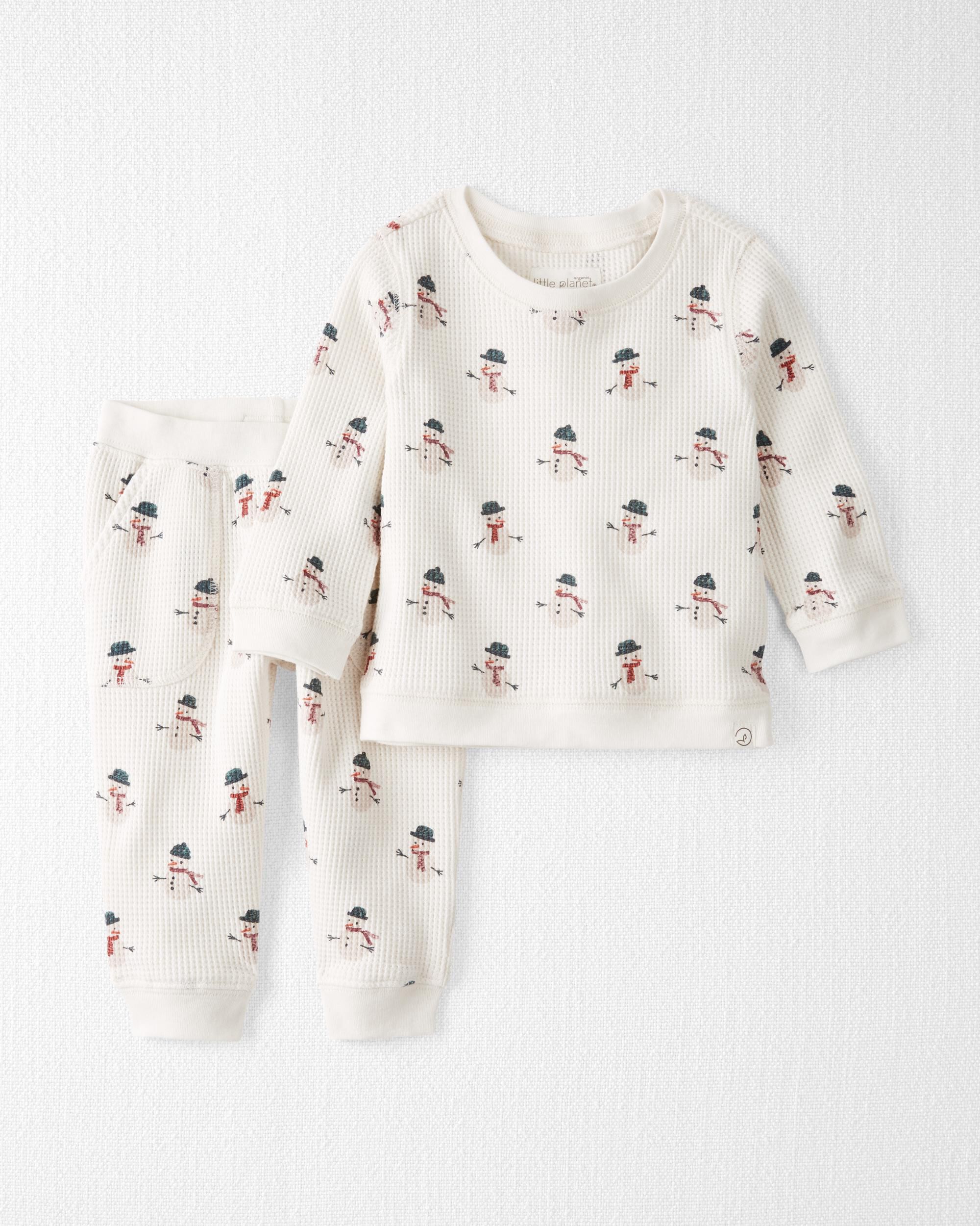 Детский Комплект Одежды Carter's Baby Waffle Knit Set Made with Organic Cotton in Snowman Print Carter's