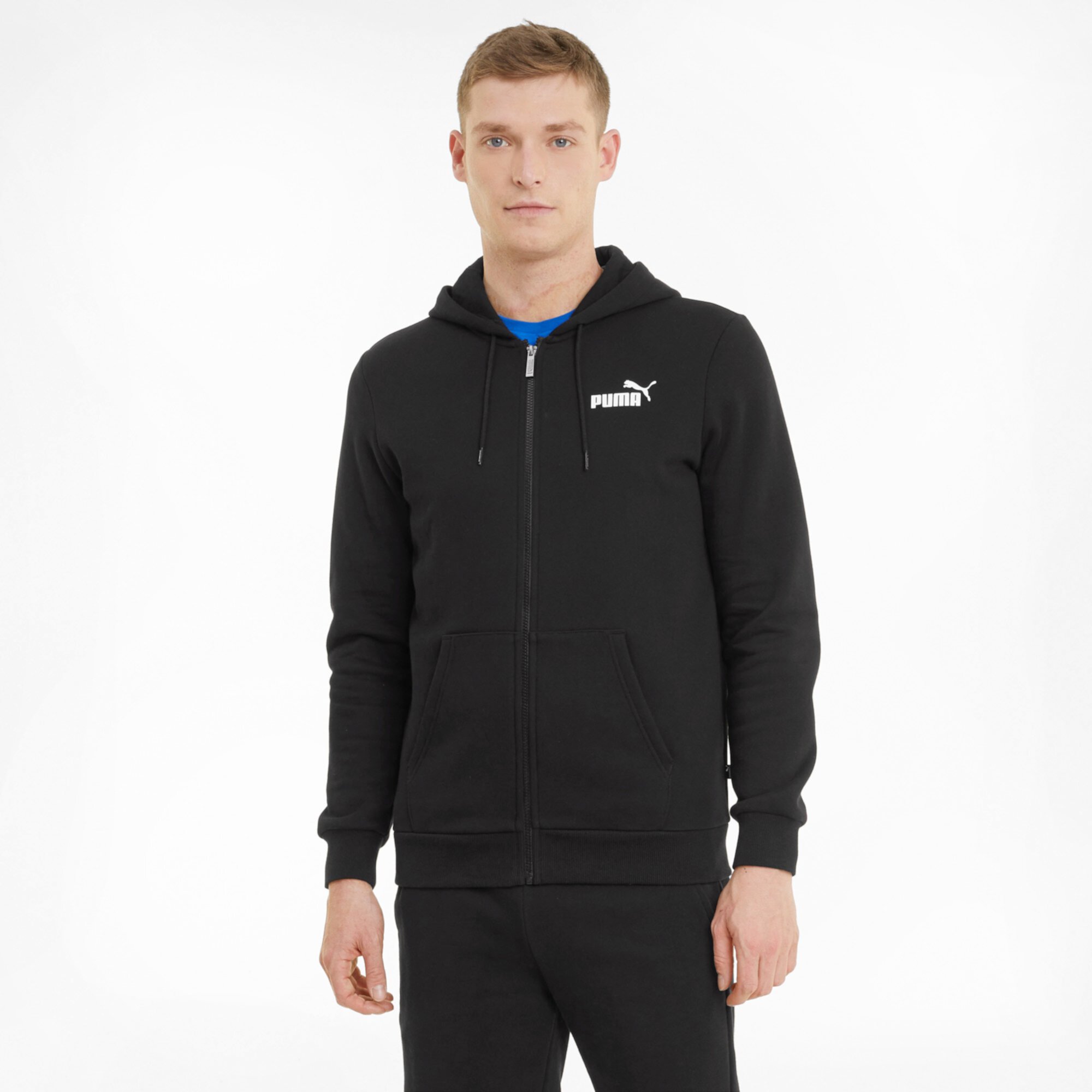 Essentials Logo Men's Zip-Up Hoodie PUMA