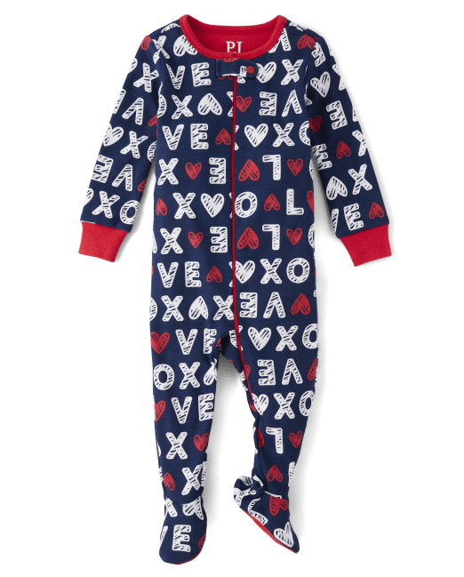 Unisex Baby And Toddler Matching Family Love Snug Fit Cotton Footed One Piece Pajamas The Children`s Place