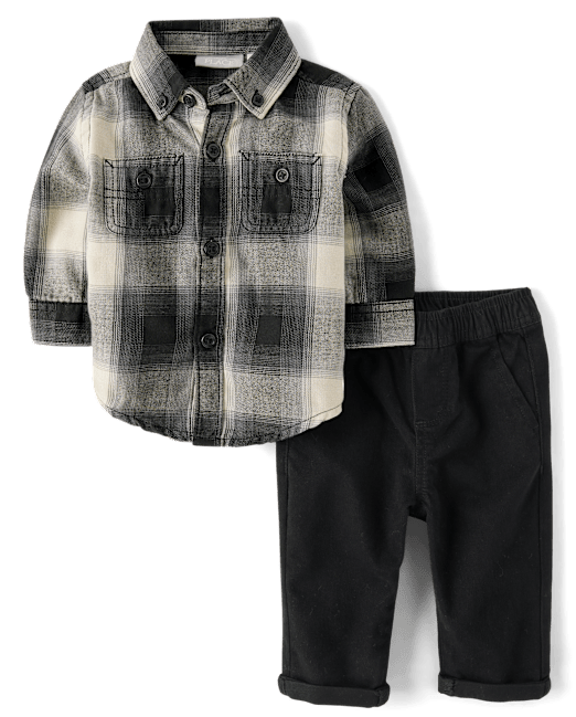 Baby Boys Plaid 2-Piece Outfit Set The Children`s Place