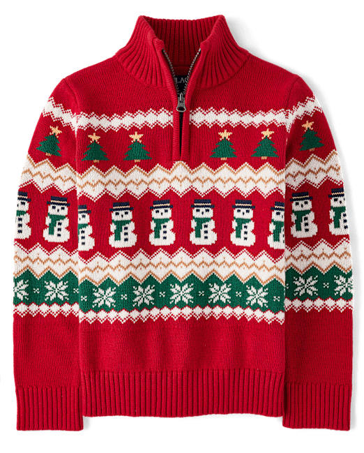 Boys Matching Family Christmas Fairisle Half Zip Sweater The Children`s Place