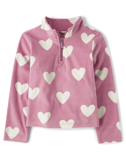 Girls Print Microfleece Half Zip Pullover The Children`s Place