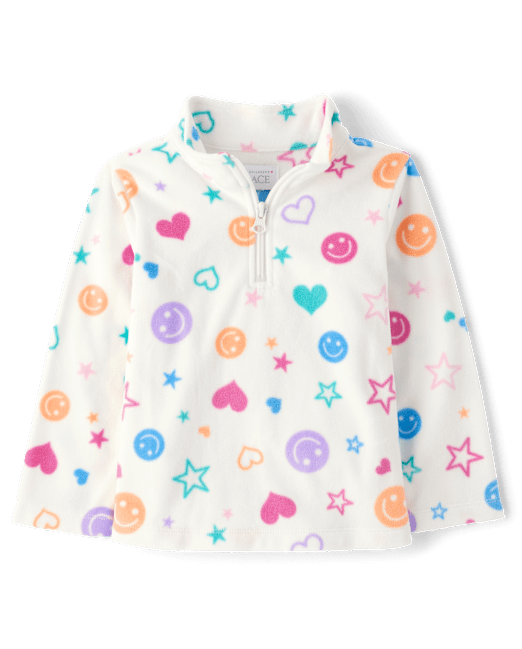 Toddler Girls Print Microfleece Half Zip Pullover The Children`s Place