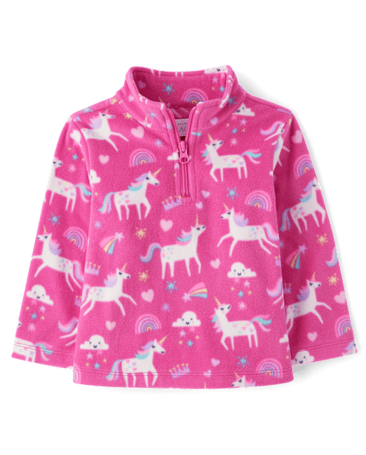 Toddler Girls Print Microfleece Half Zip Pullover The Children`s Place