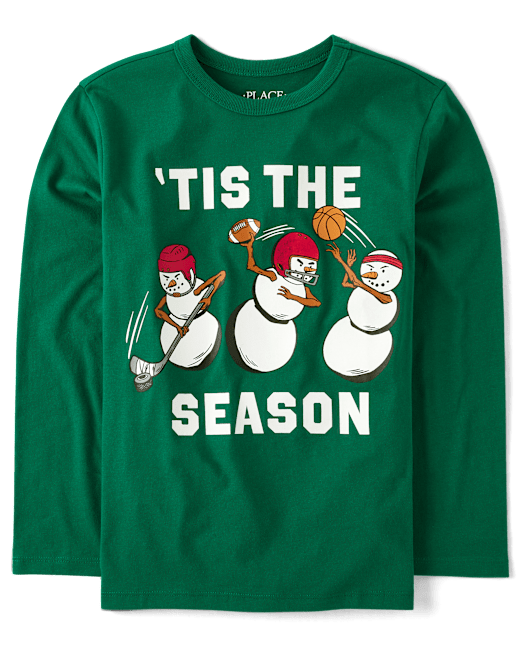 Boys Christmas Snowman Sports Graphic Tee The Children`s Place