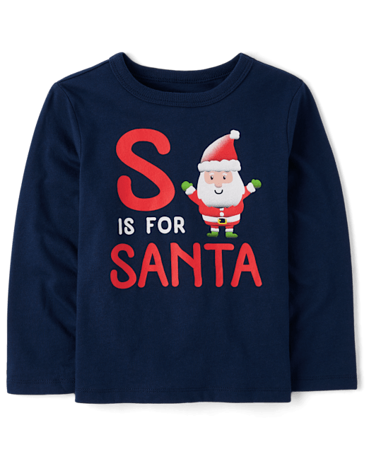 Baby And Toddler Boys S Is For Santa Graphic Tee The Children`s Place