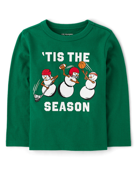 Baby And Toddler Boys Christmas Snowman Sports Graphic Tee The Children`s Place