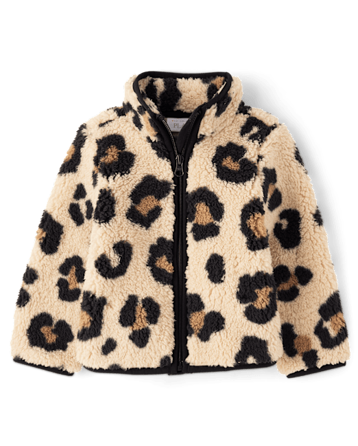 Toddler Girls Print Sherpa Zip Up Jacket The Children`s Place