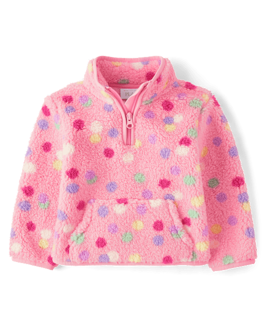 Toddler Girls Print Sherpa Half-Zip Pullover The Children`s Place