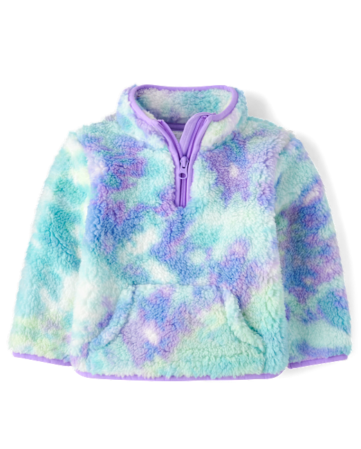 Toddler Girls Print Sherpa Half-Zip Pullover The Children`s Place